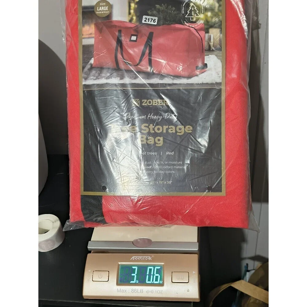 9 Ft Large Christmas Tree Storage Bag - Red - Waterproof - Durable 2176